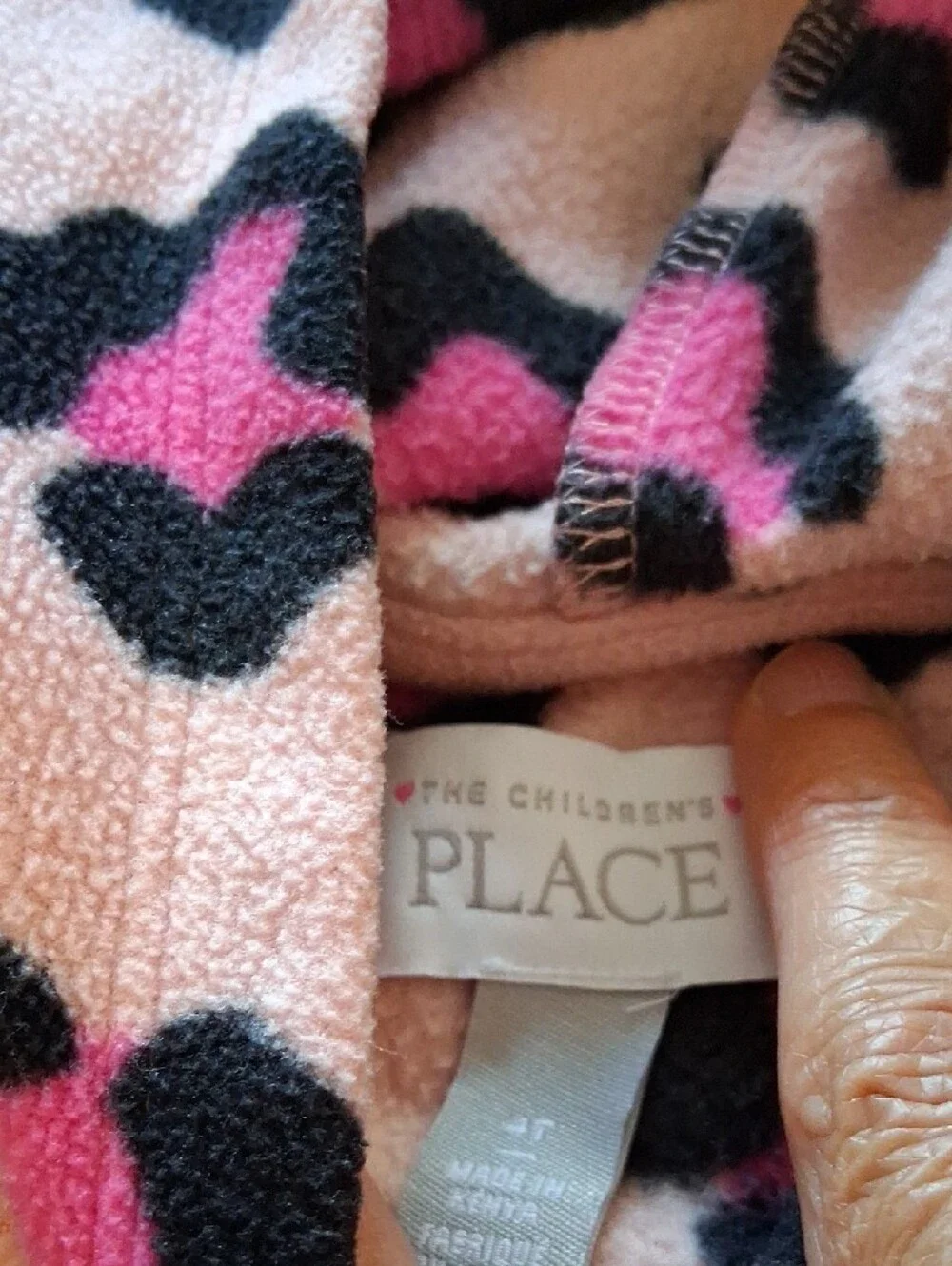 The Children's Place Pink and Black Leopard Hooded Top with Black Leggings